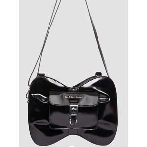 Dr Martens Black Vegan Leather Large Backpack Shoulder Bag Love Bow Crossbody